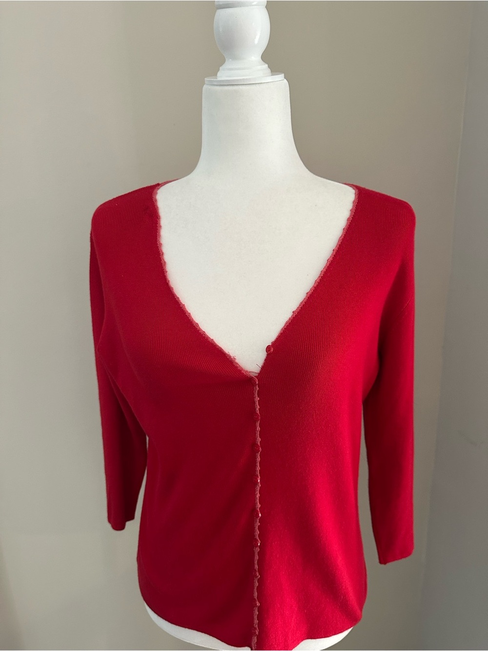 Willi Smith Vibrant Red V-Neck Sweater
